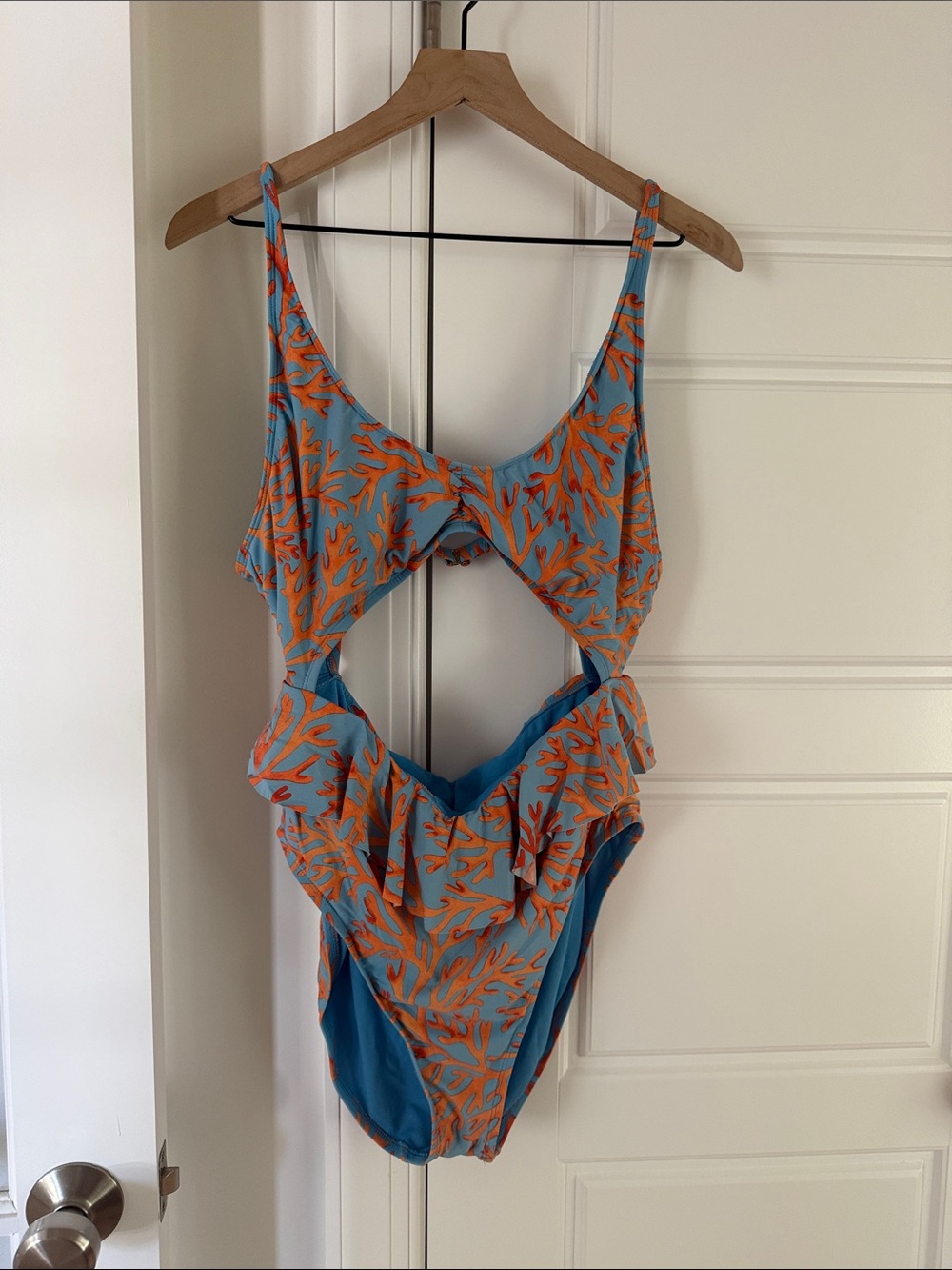 Decree Blue and Orange One-Piece Swimsuit